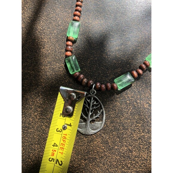 Tree of Life Medallion Stone Necklace Vintage Artisan Jewelry Woman Teen Gift - Picture 9 of 9